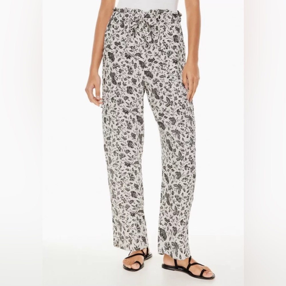 Aritzia little moon floral black and white pants